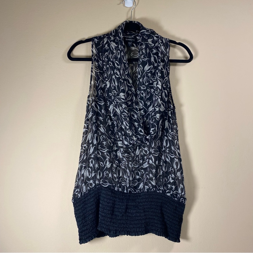 BEBE Silk Cowl‎ Neck Top Size L